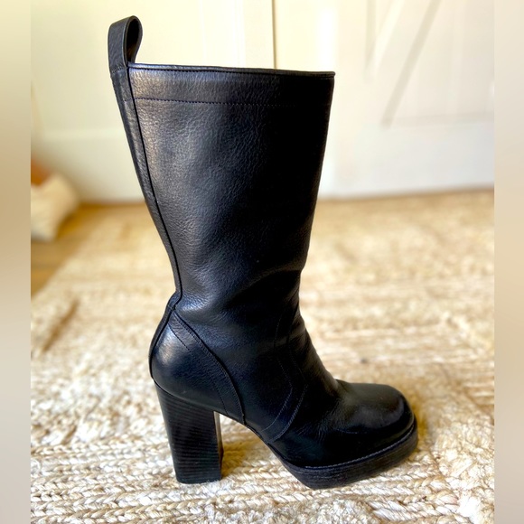 EUC Rick Owens tall heeled leather black boot sz 37 - Picture 8 of 9